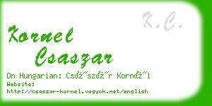 kornel csaszar business card